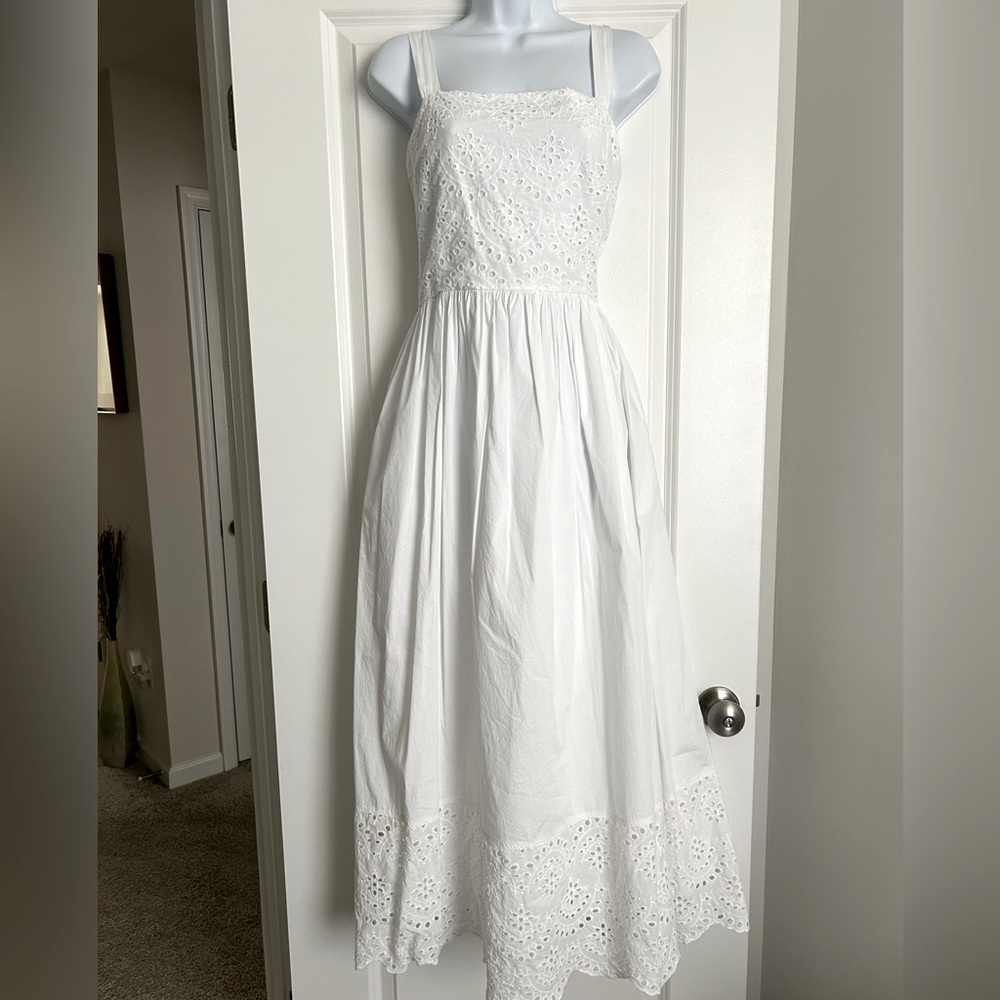 Elegant Vineyard Vines White Eyelet Maxi Dress Size Medium